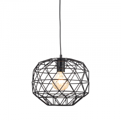 Κρεμαστό 1 x E27 60W Μέταλλο + PVC μάυρο καλώδιο /  Μάυρο μάτ Φ30ΧΗ130CM ALLADIN - acadecor