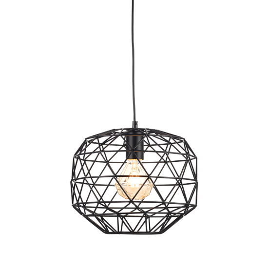 Κρεμαστό 1 x E27 60W Μέταλλο + PVC μάυρο καλώδιο /  Μάυρο μάτ Φ30ΧΗ130CM ALLADIN - acadecor