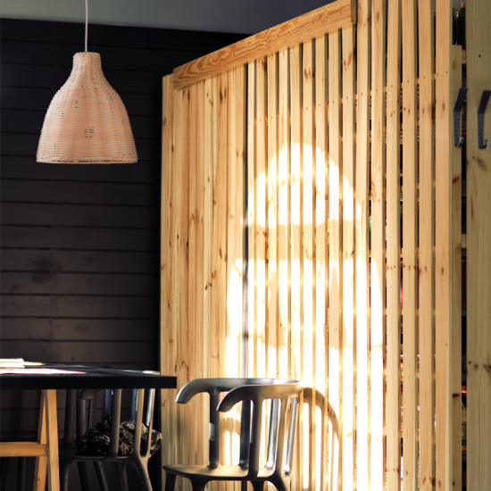 Φωτιστικό κρεμαστό 1 x E27 LED 40W Καλάμι + Μέταλλο + PVC λευκό καλώδιο / Μπέζ + Λευκό Φ26ΧΗ120CM OIA - acadecor