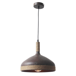 Pendant light 1 x E27 60W Metal + Rope + PVC cable / Rust + Brown + Natural  Φ30XΗ27 COTTAGE - acadecor