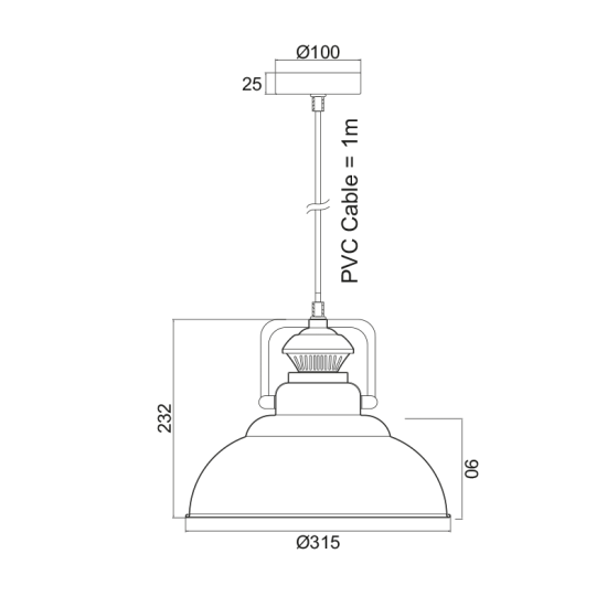 Κρεμαστό 1 x E27 60W Μέταλλο + PVC μάυρο καλώδιο  / Μάυρο μάτ με λευκά στίγματα Φ31XΗ23cm GAIA - acadecor