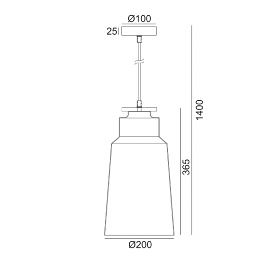 Κρεμαστό 1 x E27 60W Μέταλλο + Ξύλο + PVC μάυρο καλώδιο  / Μάυρο μάτ + Φυσικό + Λευκό  Φ20ΧΗ140CM  AENEAS - acadecor