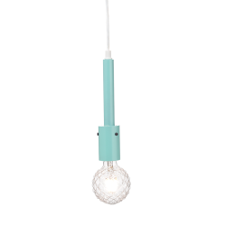 Pendant light 1 x E27 60W Metal + Fabric cable /Mint + White Φ5CM PRIMO - acadecor