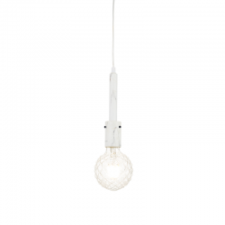 Pendant light 1 x E27 60W Metal + Fabric cable / White marble shade + White Φ5CM PRIMO - acadecor