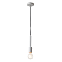 Pendant light 1 x E27 60W Metal + Fabric cable / White + Black Φ5CM PRIMO - acadecor