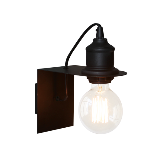 Φωτιστικό επίτοιχο 1xE27 max 60W Μέταλλο + PVC μάυρο καλώδιο / Μάυρο μάτ CORTEZ - acadecor 