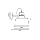 Wall light 1 x E27 60W Metal + PVC black cable / Matt black ΅+ Wood shade + White Φ28X23CM  ERNEST - acadecor