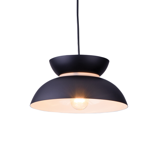 Pendant light 1 x E27 60W Metal + Acrylic + PVC cable / Matt black + Sandblast D29XH120CM AEOLUS - acadecor