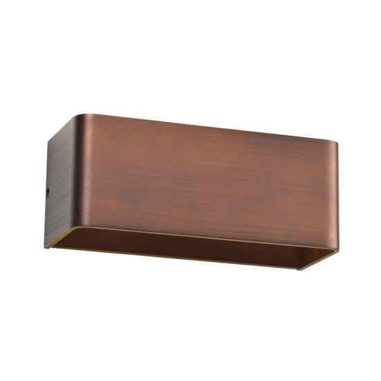 Φωτιστικό επίτοιχο Up / Down LED 6W 3000K 560Lm Μέταλλο / Απόχρωση ξύλου 10Χ10Χ25CM NEPHELE - acadecor 