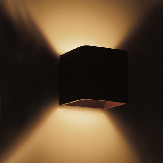 Φωτιστικό επίτοιχο Up / Down LED 3W 3000K 280Lm Μέταλλο / Απόχρωση ξύλου 10Χ10Χ10CM NEPHELE - acadecor 