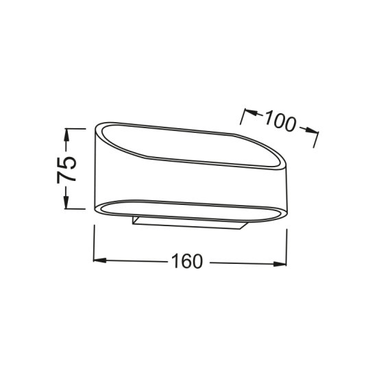 Φωτιστικό επίτοιχο Up / Down LED 3W 3000K 560Lm Μέταλλο / Μάυρο μάτ 10Χ7.5Χ16CM NEPHELE - acadecor 