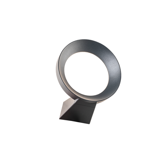 Απλικα LED PC στρογγυλή δαχτυλίδη  σκούρο γκρί  IP65 8W 230V 3000k 206x226x115mm - RING - LG0901G  - aca