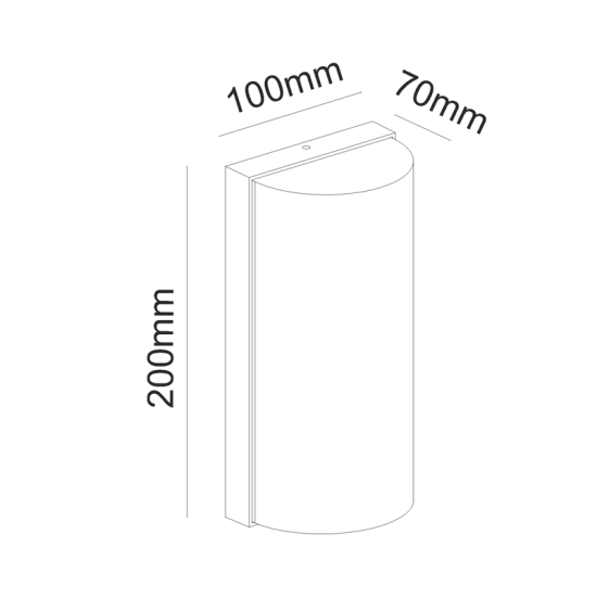 Led wall square luminaire dark grey IP65 10W 230V 3000k 200x100x70mm - TRINO - LG1322G  - aca
