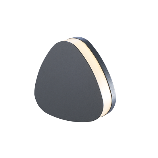 Led wall triangle luminaire dark grey IP65 10W 230V 3000k 160x155x46mm - RUBI - LG1372G  - aca