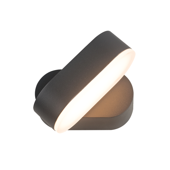 Led wall luminaire dark grey IP65 7W 230V 3000k 110x95.5x54mm - VESC - LG1681G - aca