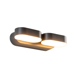 Απλικα LED με ρυθμιζόμενους βραχίωνες σκούρο γκρί IP65 13W 230V 3000k 230x95x54mm - VESC - LG1682G - aca