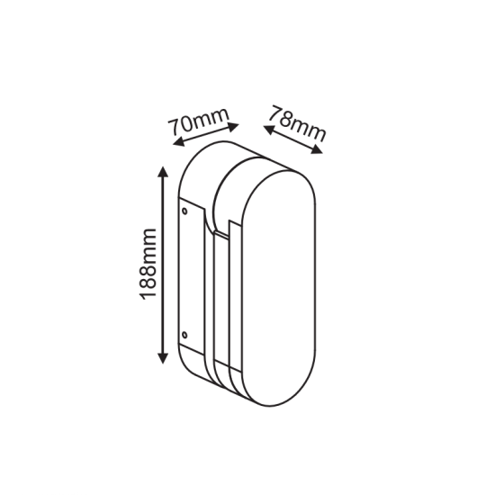 Led wall luminaire dark grey IP65 10W 230V 3000k 188x78x70mm - RIETI - LG1874G  - aca