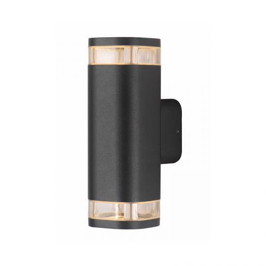 Wall luminaire 2 beams square 2xGU10 230V max 7W LED Dark white aluminium + Glass+PC ELPIS - aca