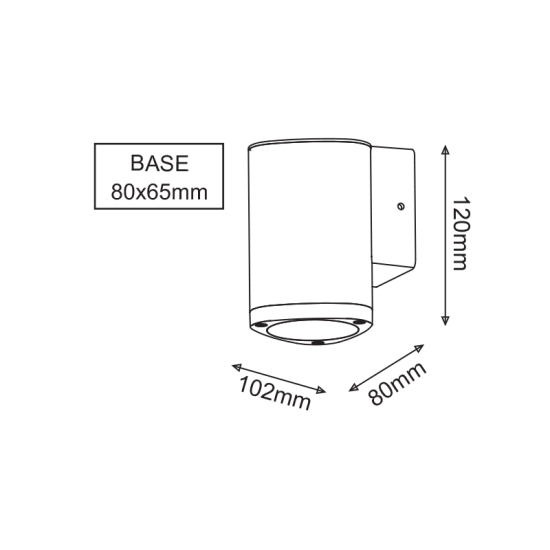 Led wall luminaire dark grey IP65 3W 230V 3000k 102x80x120mm - ALBI - LG2981G - aca