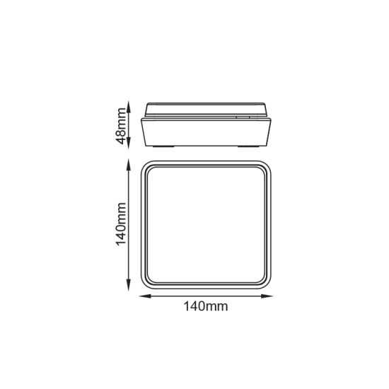 Απλικα LED με ρυθμιζόμενο βραχίωνα σκούρο γκρί IP65 12W 230V 3000k 140x140x48mm - CORI - LG5031 - aca