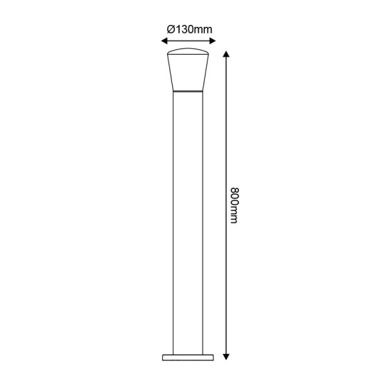 Garden post luminaire 1xE27 max Aluminium+PC Dark grey Φ130mmx800mm CYCLEA - aca