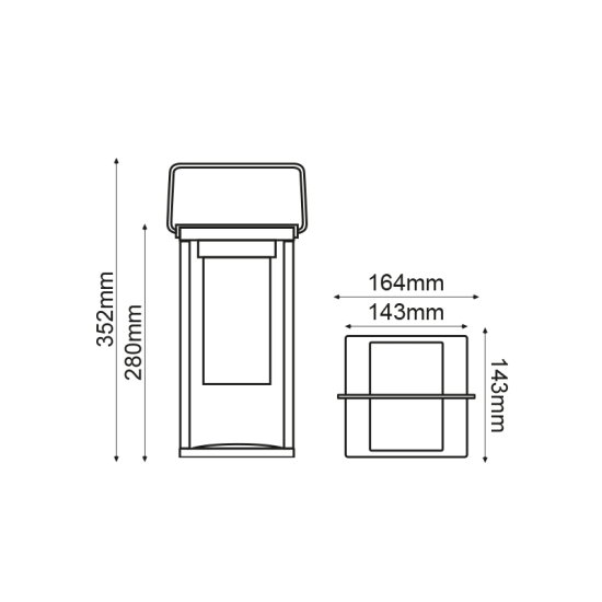 Φωτιστικό LED επιτραπέζιο μπαταρίας γκρί IP54 3W 3000k 150LM 180° 352x164mm - QUAD - LG0630G - aca