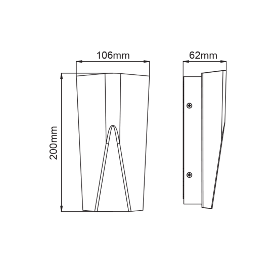 Απλικα LED πάνω & κάτω σκούρο γκρί  IP65 11W 230V 3000k 200x106x62mm - NOZA - LG7210G - aca