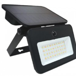 Προβολέας Λευκός με Φωτοβολταικό πάνελ & αισθητήρα κίνησης Ρυθμιζόμενος 12W - LGS015TS - LUMAX