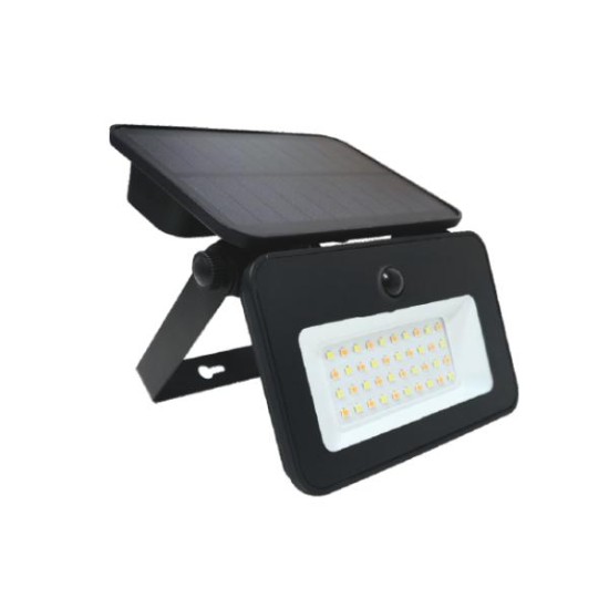 Προβολέας Λευκός με Φωτοβολταικό πάνελ & αισθητήρα κίνησης Ρυθμιζόμενος 8W - LGS014TS - LUMAX