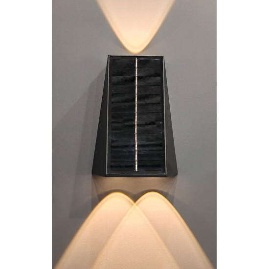 Ηλιακό φωτιστικό επίτοιχο LED Μονοκρυσταλλικό 3x1.5W - LUMAX