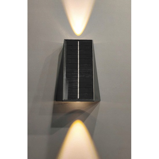 Ηλιακό φωτιστικό επίτοιχο LED Μονοκρυσταλλικό 2x1.5W - LUMAX