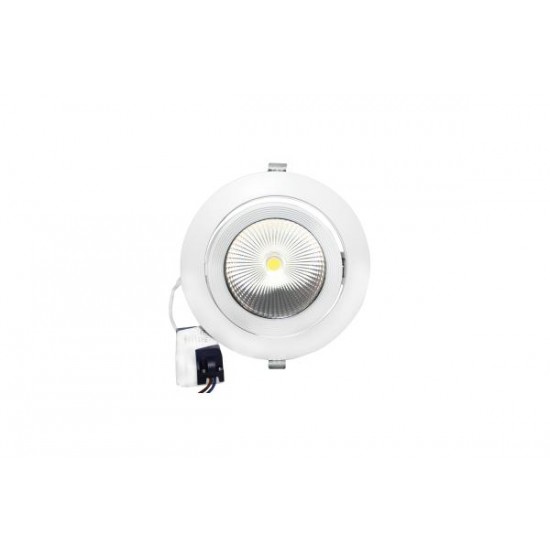 Φωτιστικό Led COB LM80 SMD ψευδοροφής στρογγυλό Κινητό λευκό με τροφοδοτικό ντιμαριζόμενο 230V 19W 4000K IP20 - 60deg - LINO1940W5 - aca