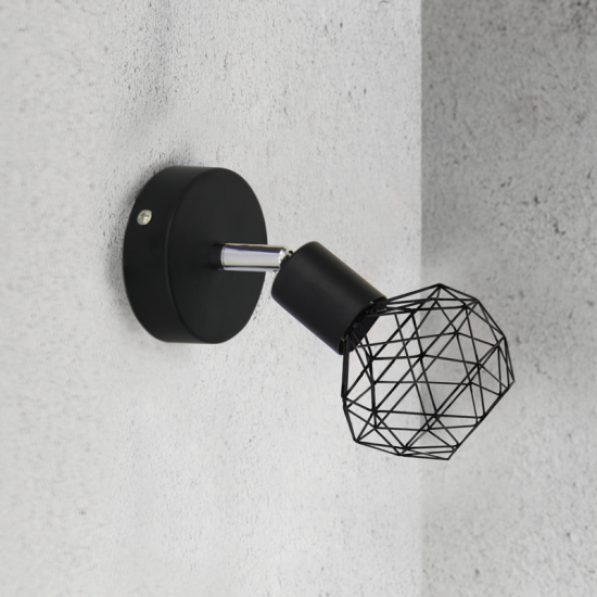 Σπότ 1 x E14 40W Μέταλλο /  Μάυρο 12,5X9,5X15,5CM ALLADIN - acadecor