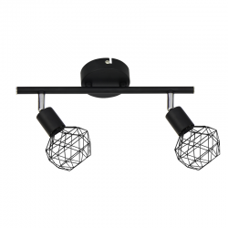 Σπότ 2 x E14 40W Μέταλλο /  Μάυρο 30X12,5X19,5CM  ALLADIN - acadecor