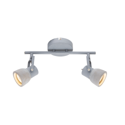 Φωτιστικό επίτοιχο 2 x GU10 50W Μέταλλο + Τσιμέντο + Νίκελ σπιράλ / Γκρί - μάυρα στίγματα + Φυσικό 30Χ11ΧΗ18CM PEPPER - acadecor