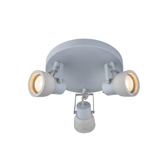 Φωτιστικό επίτοιχο 3 x GU10 50W Μέταλλο + Τσιμέντο + Νίκελ σπιράλ / Γκρί - μάυρα στίγματα + Φυσικό Φ23ΧΗ16,5CM PEPPER - acadecor