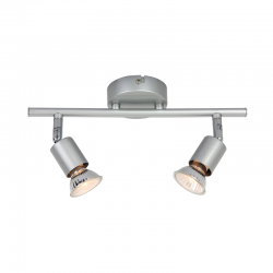 Φωτιστικό σπότ επίτοιχο / Οροφής 2XGU10 max 50W Μέταλλο / Ασημί βαφής 16.4X31CM TRINITY - acadecor 