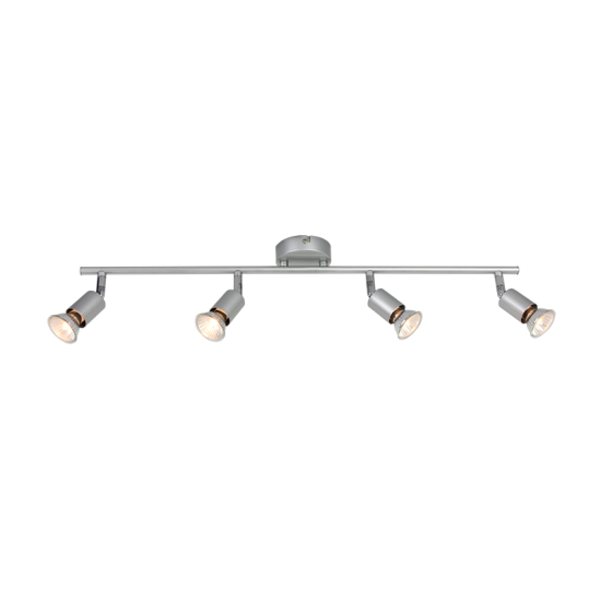 Wall / Ceiling spot light 4XGU10 max 50W Metal / Silver paint 16.4X66.4CM TRINITY - acadecor 
