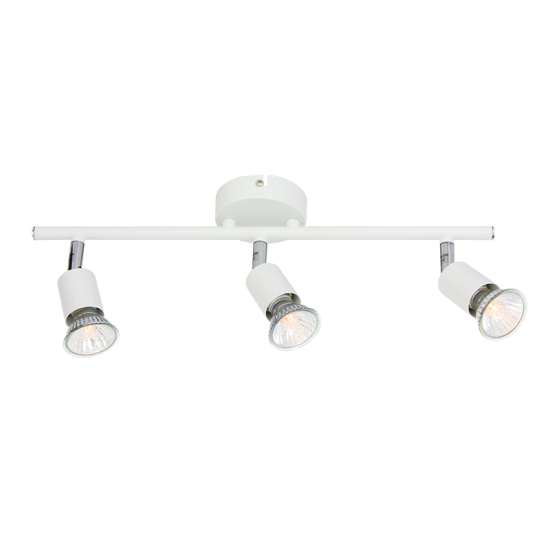 Wall / Ceiling spot light 3XGU10 max 50W Metal / Silver paint 16.4X42.3CM TRINITY - acadecor 