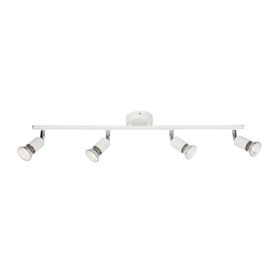 Wall / Ceiling spot light 4XGU10 max 50W Metal / Silver paint 16.4X66.4CM TRINITY - acadecor 