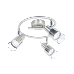 Wall spot light 3XGU10 max 50W Metal + Glass / Chrome + Clear - Chrome Φ405 PLATINUM - acadecor 