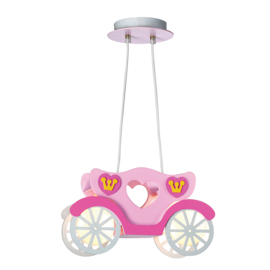 Bambini Pendant light 2 x E27 40W Plastic + Metal + PVC White cable / Pink 33XH80CM KINGDOM - acadecor 