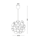 Bambini Pendant light 4 x E14 40W Plastic + Acrylic + MDF + PVC white cable / Multicolour Φ35ΧΗ80CM FLOWERS - acadecor 