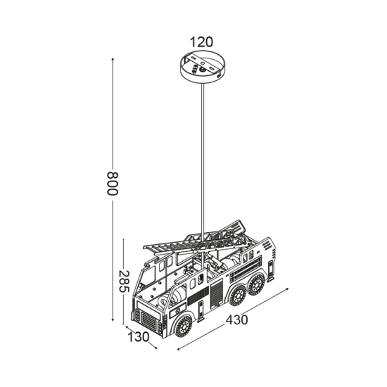 Bambini Pendant light 2 x E27 13W Plastic + PVC White cable / Red + White + Black 43Χ14ΧΗ80CM  HEROES - acadecor 
