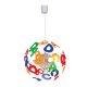 Bambini Pendant light 3 x E14 40W Plastic + Acrylic + MDF + PVC white cable / Multicolour Φ35ΧΗ80CM SCHOOL - acadecor 