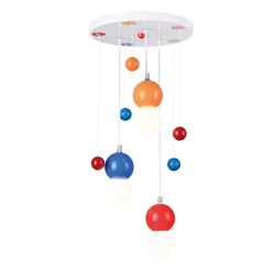 Bambini Pendant light  3 x E27 40W Plastic + Metal + PVC White cable / Multicolour Φ30ΧΗ60CM BUBBLES - acadecor 