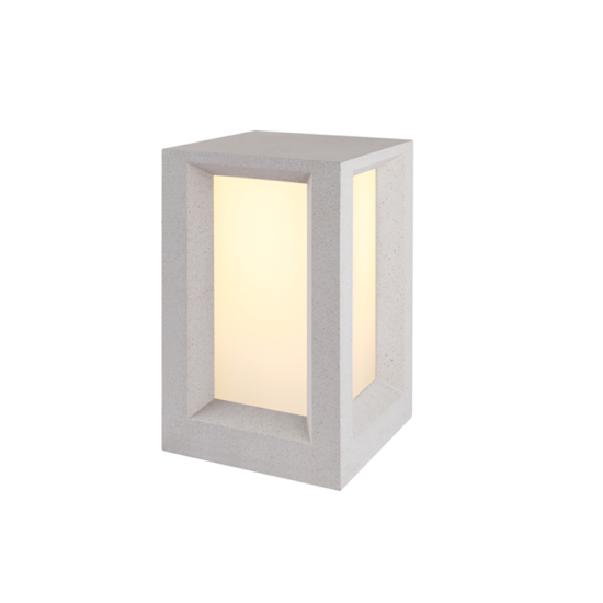 Garden floor luminaire 2xE27 max 7w LED White Concrete+PC 200x200x330mm   OPHELIA  - aca