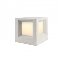Απλίκα κήπου τοίχου 1xE27 max 7w LED Λευκό Τσιμέντο+Πολυκαρμπονικό 200x200x200mm OPHELIA  - aca