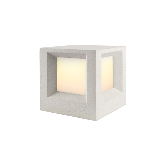 Απλίκα κήπου τοίχου 1xE27 max 7w LED Λευκό Τσιμέντο+Πολυκαρμπονικό 200x200x200mm OPHELIA  - aca
