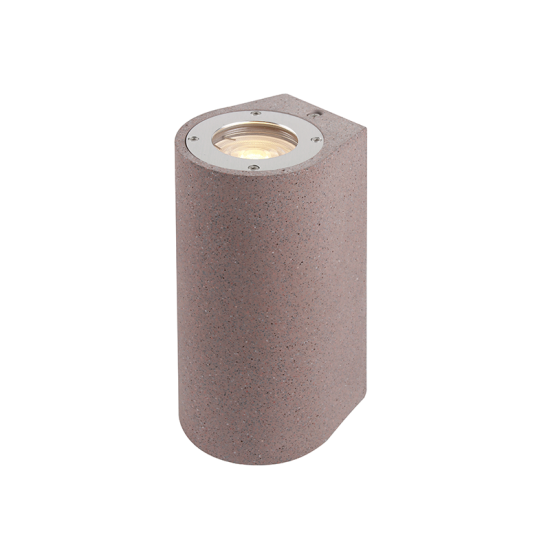 Σπότ τοίχου στρογγυλό 2 Δέσμεων 2xGU10 max 7w LED Λευκό Τσιμέντο+Ανοξ.Ατσάλι+Γυαλί 200x88x100mm ARETE - aca